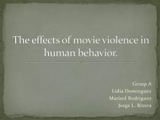The effects of movie violence in human behavior.