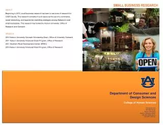 Department of Consumer and Design Sciences