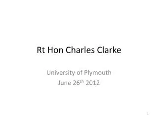 Rt Hon Charles Clarke