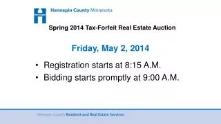 Spring 2014 Tax-Forfeit Real Estate Auction