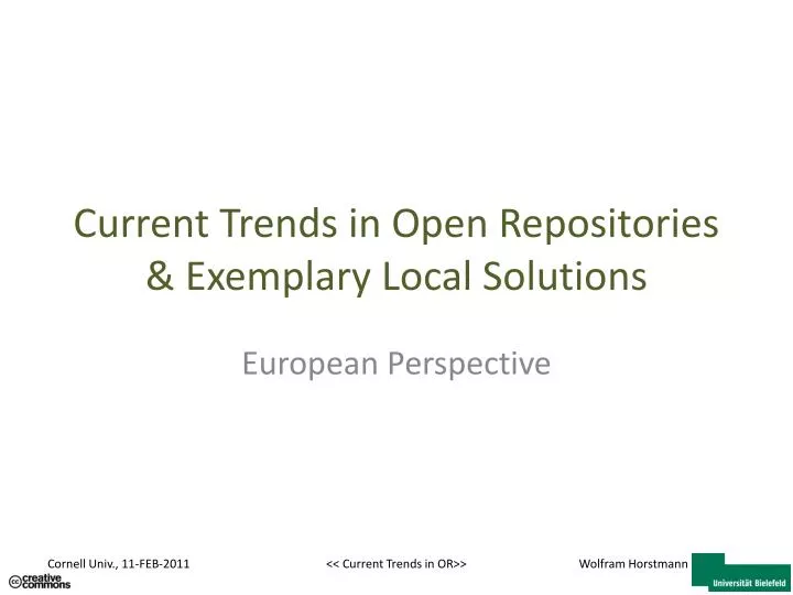 current trends in open repositories exemplary local solutions