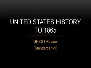 United states history to 1865