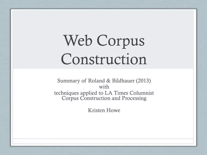 web corpus construction