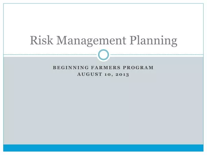 risk management planning