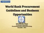 World Bank Procurement Guidelines and Business Opportunities - slide 1