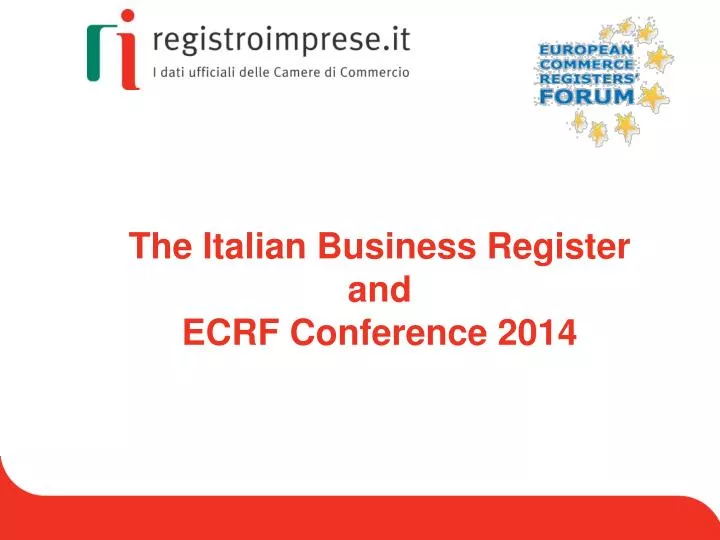 the italian business register and ecrf conference 2014