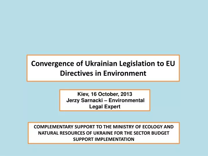 convergence of ukrainian legislation to eu directives in environment