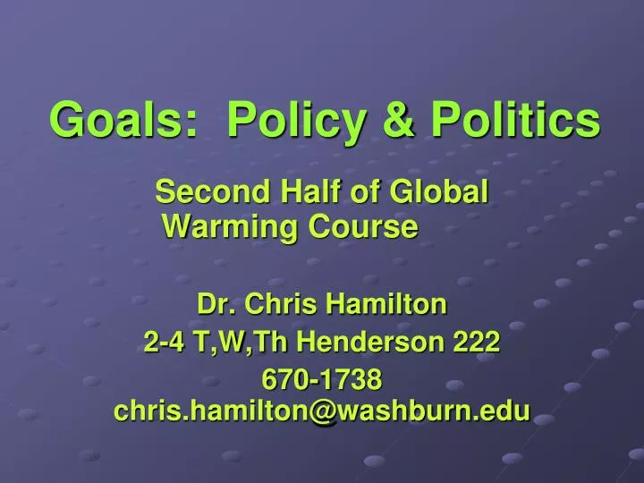 goals policy politics