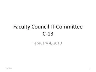 Faculty Council IT Committee C-13