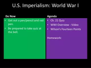 U.S. Imperialism: World War I