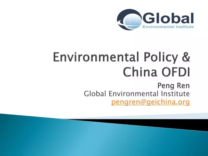 environmental policy china ofdi