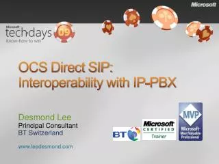 OCS Direct SIP: Interoperability with IP-PBX