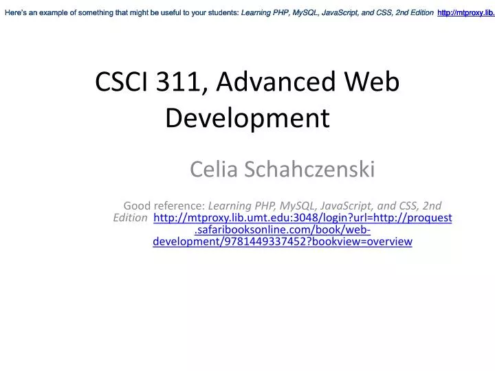 csci 311 advanced web development