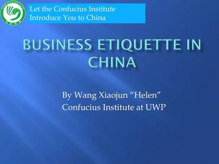 business etiquette in china presentation