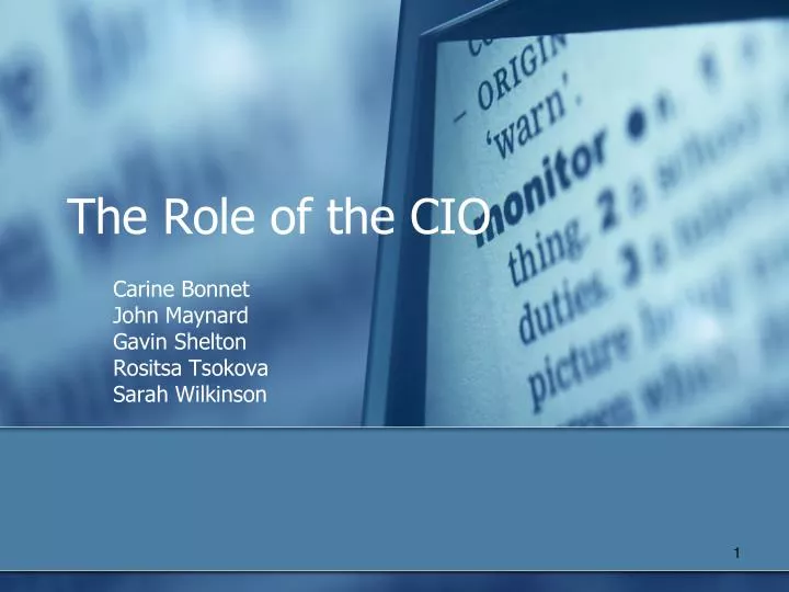 the role of the cio