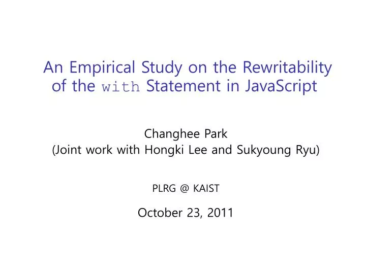 an empirical study on the rewritability of the with statement in javascript