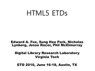 HTML5 ETDs