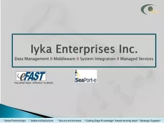 Iyka Enterprises Inc. Data Management II Middleware II System Integration II Managed Services