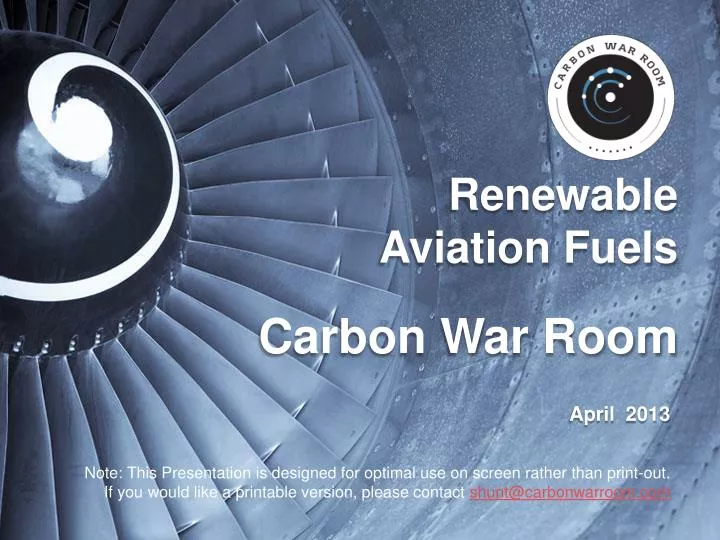 renewable aviation fuels carbon war room