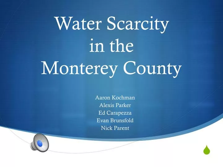 water scarcity in the monterey county