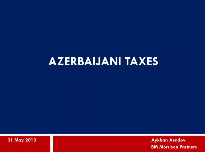 azerbaijani taxes