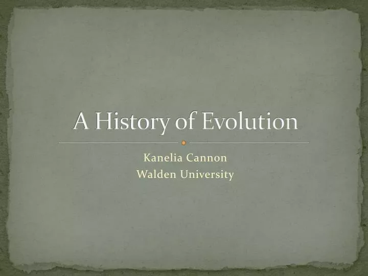 a history of evolution