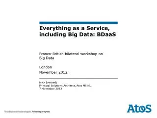 Everything as a Service, including Big Data: BDaaS
