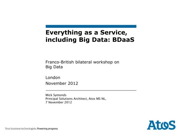 everything as a service including big data bdaas