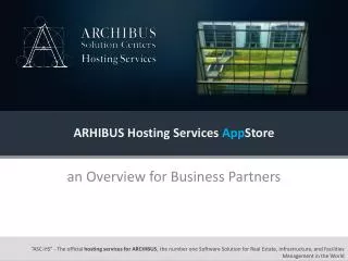 ARHIBUS Hosting Services App Store