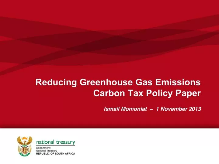 reducing greenhouse gas emissions carbon tax policy paper