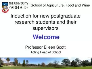 Induction for new postgraduate research students and their supervisors