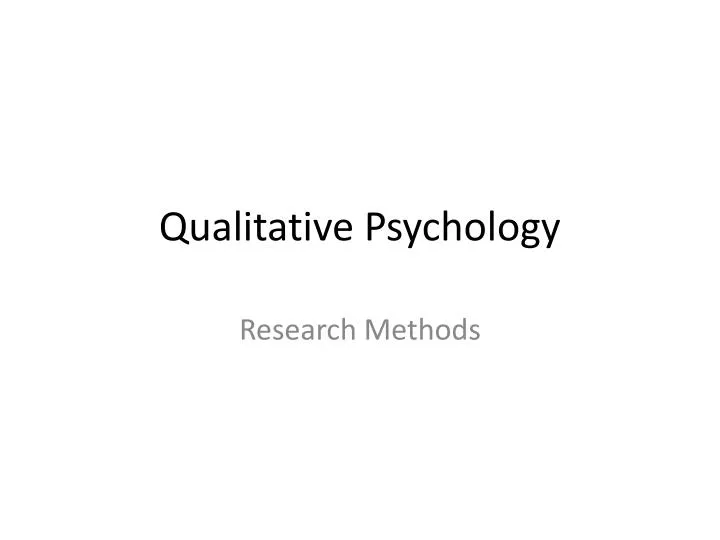 qualitative psychology