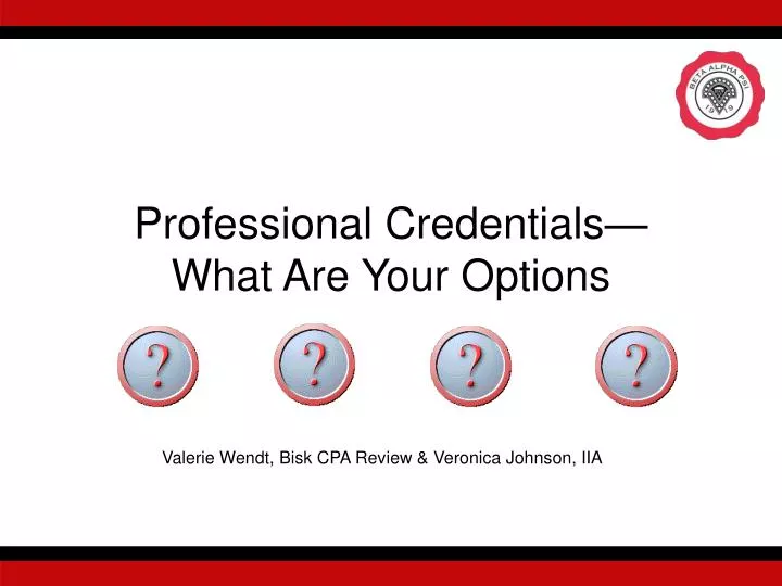 professional credentials what are your options