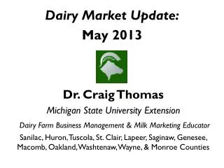 Dairy Market Update: May 2013