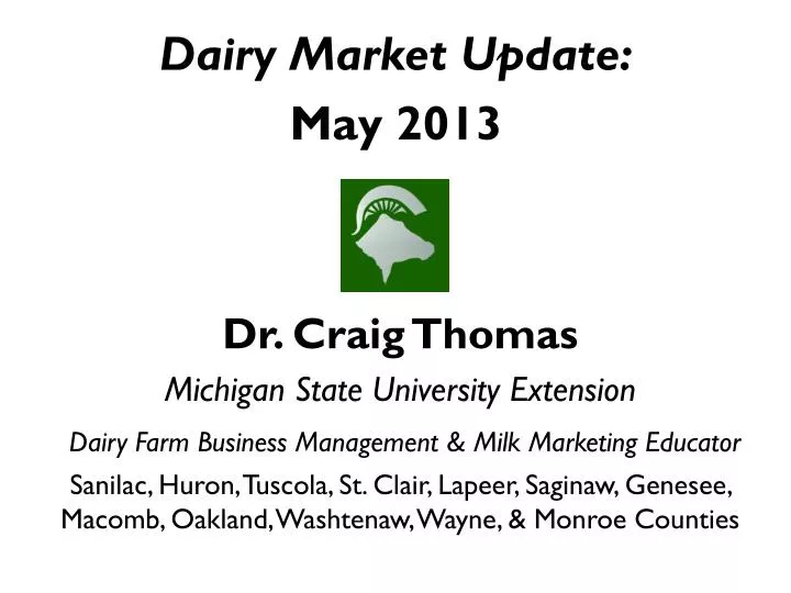 dairy market update may 2013