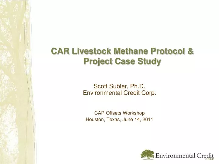 car livestock methane protocol project case study