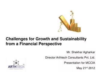 Challenges for Growth and Sustainability from a Financial Perspective