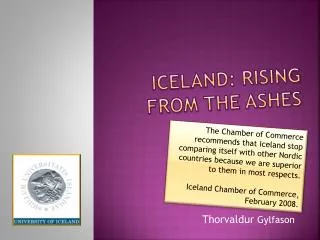 Iceland: Rising from the Ashes