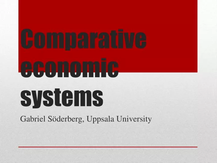 comparative economic systems