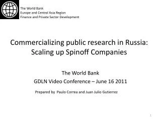 Commercializing public research in Russia: Scaling up Spinoff Companies