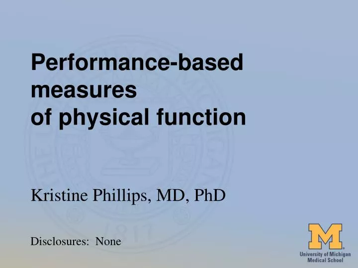 performance based measures of physical function