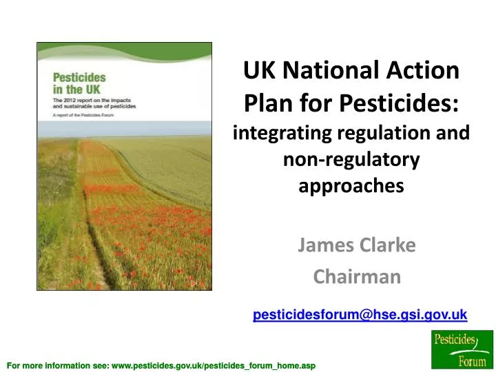 uk national action plan for pesticides integrating regulation and non regulatory approaches