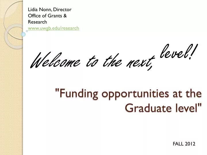 funding opportunities at the graduate level