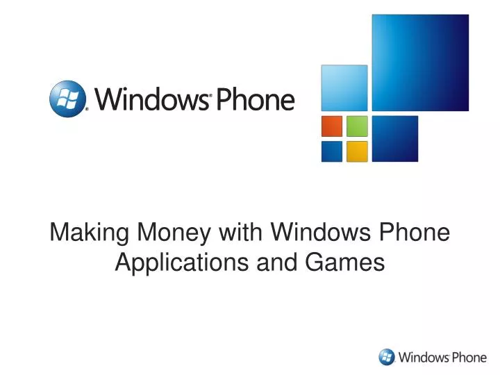 making money with windows phone applications and games