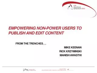 Empowering non-power users to publish and edit content