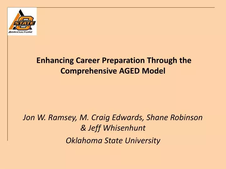 enhancing career preparation through the comprehensive aged model