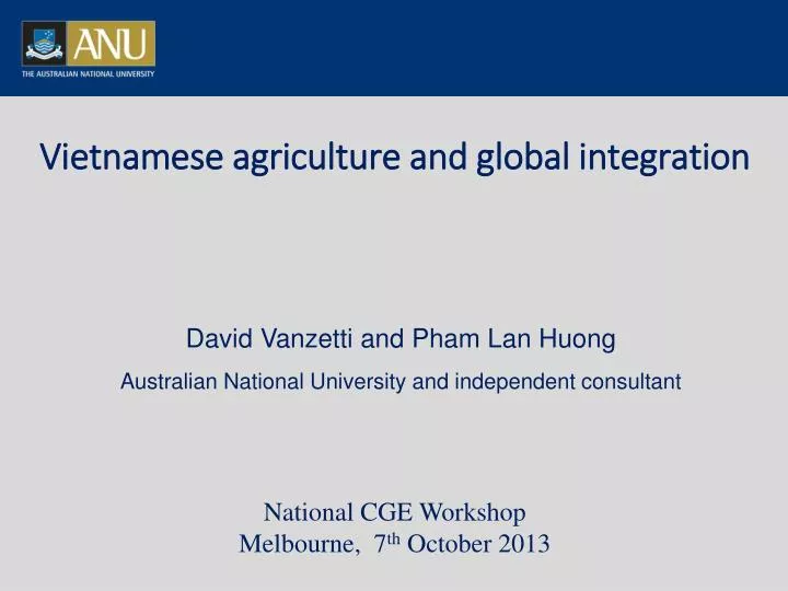 vietnames e agriculture and global integration