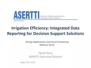 Irrigation Efficiency: Integrated Data Reporting for Decision Support Solutions