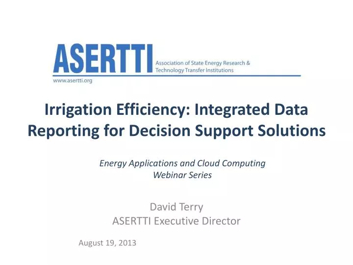 irrigation efficiency integrated data reporting for decision support solutions