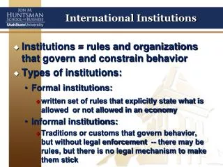 International Institutions